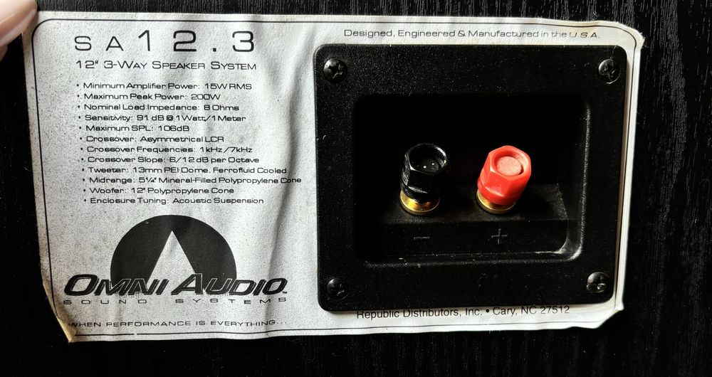 Zestaw audio, Harman Kardon HK 610 + kolumny Omni Audio SA 12.3 USA