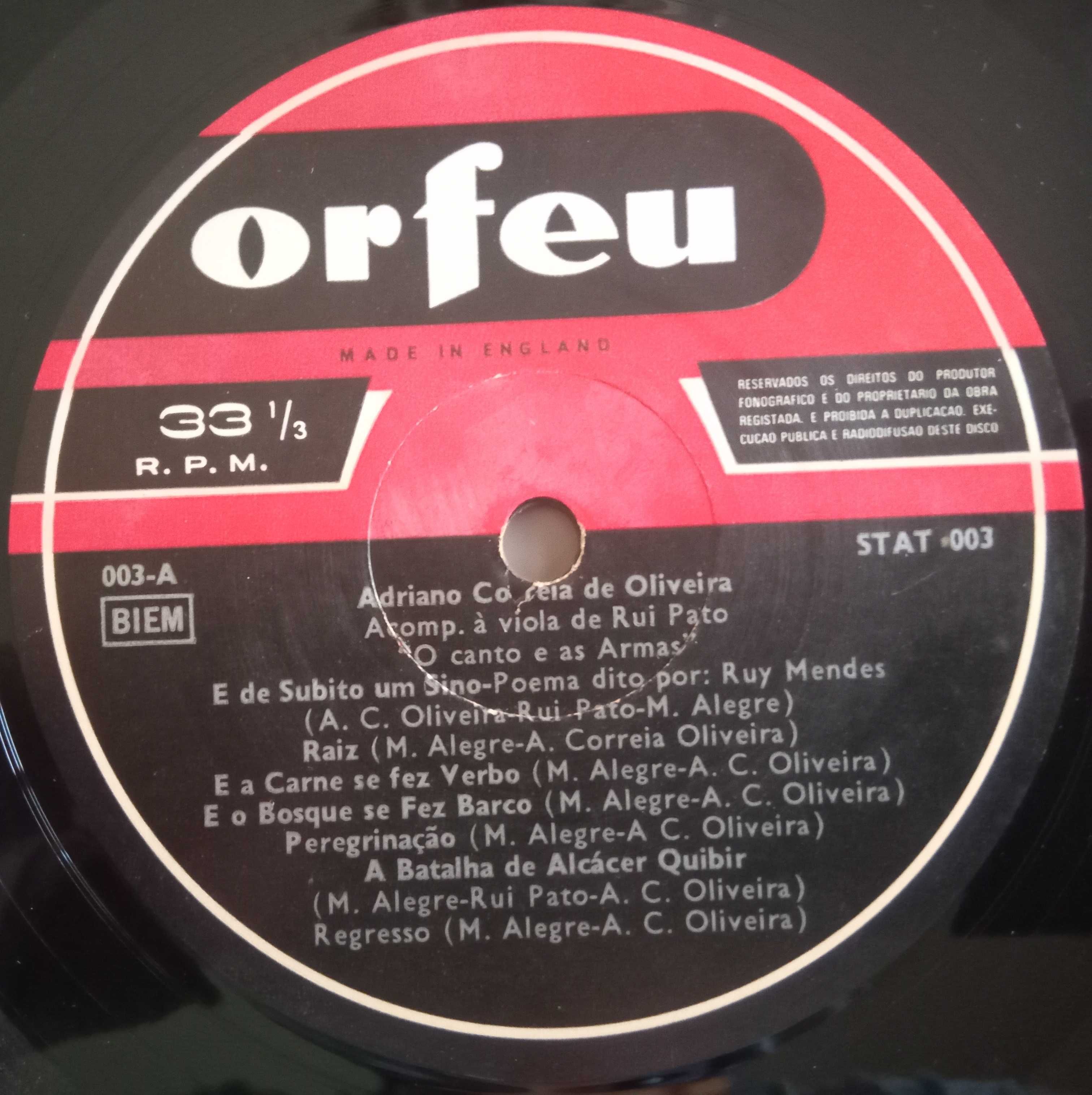 Adriano Correia de Oliveira - - - - - O Canto e as Armas - - - - - LP