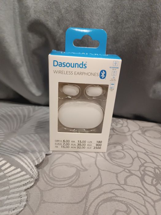 Słuchawki douszne bezprzewodowe białe Dasounds