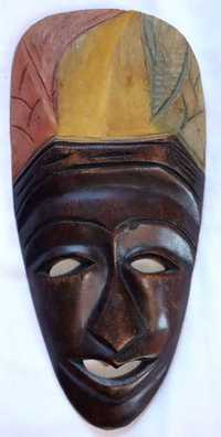 maska drewniana rękodzieło rzeźbiona Dominikana duża
