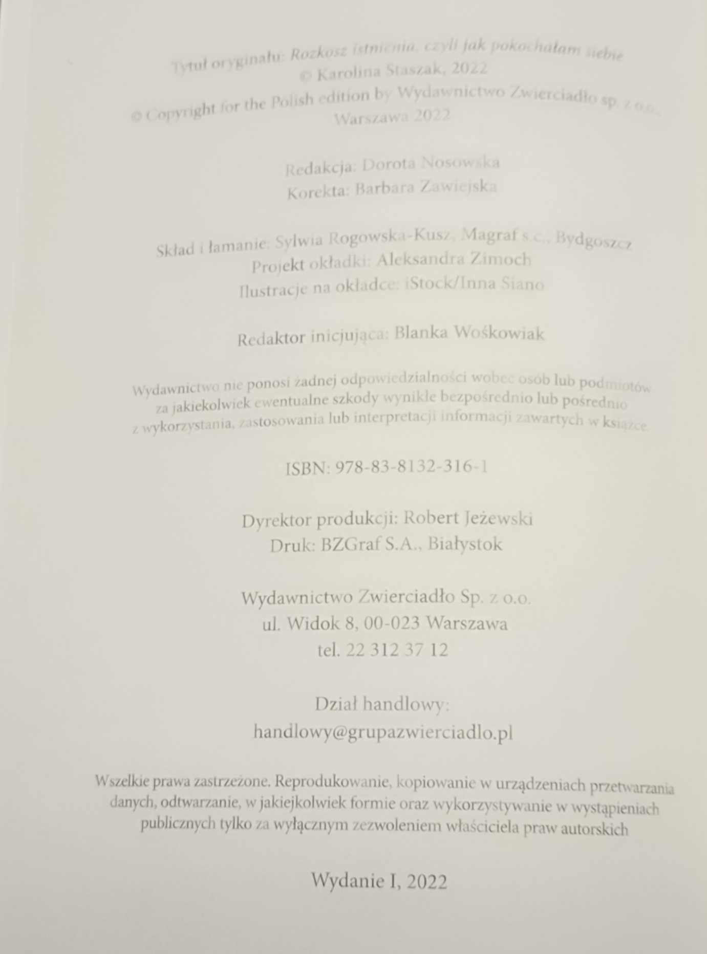 Rozkosz istnienia czyli jak pokochałam siebie Karolina Staszak