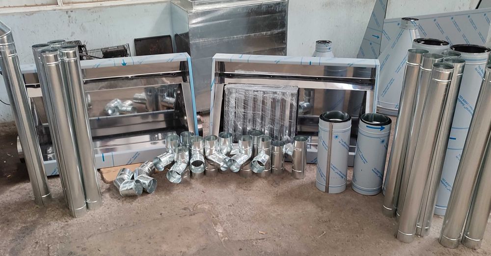 повітропровід для вентиляціі, цинкова труба, окожушка, аспірація