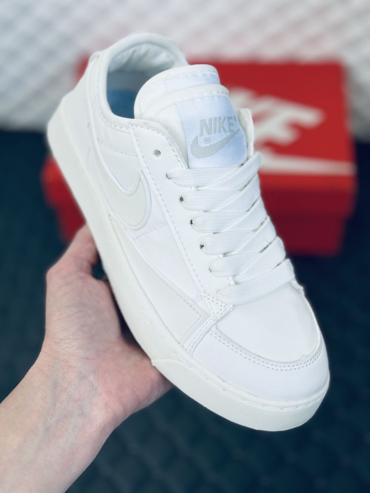 Кроссовки женские Nike Court Royal all white textille кросовки Найк бе