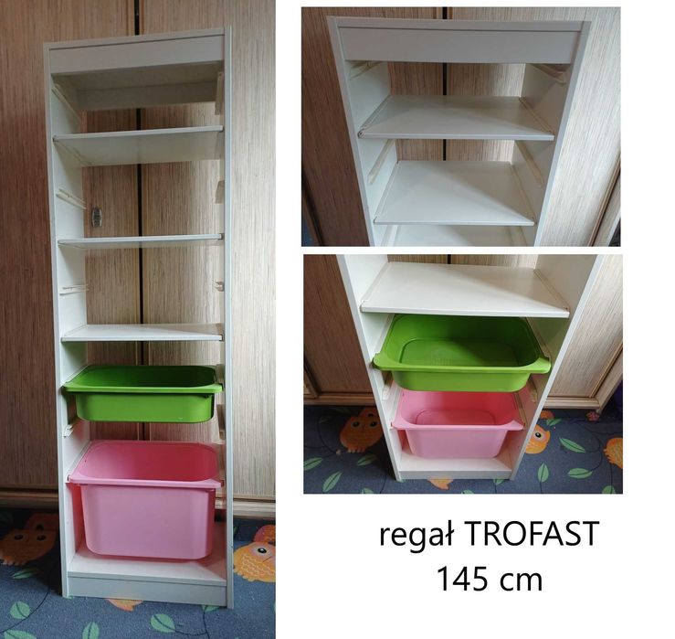 IKEA regał TROFAST 145 cm + 3 x półka + 2 pojemnik