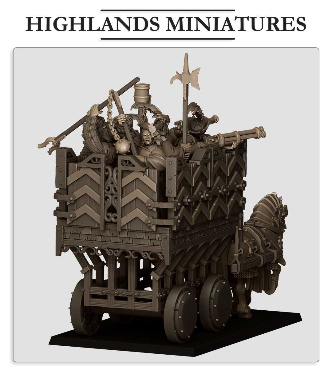 Sunland Armoured Wagon z Załogą - ToW WFB AoS - Highlands x1 + x6 crew