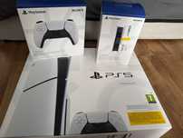Ps5 slim 1tb 2 pady ładowarka do padów 3 gry
