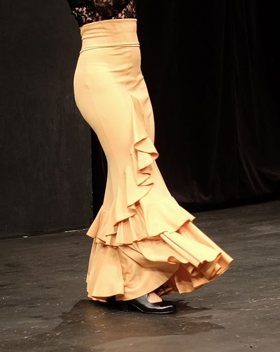 Spódnica flamenco El Rocio model Salon rozm. XS 34 musztardowa