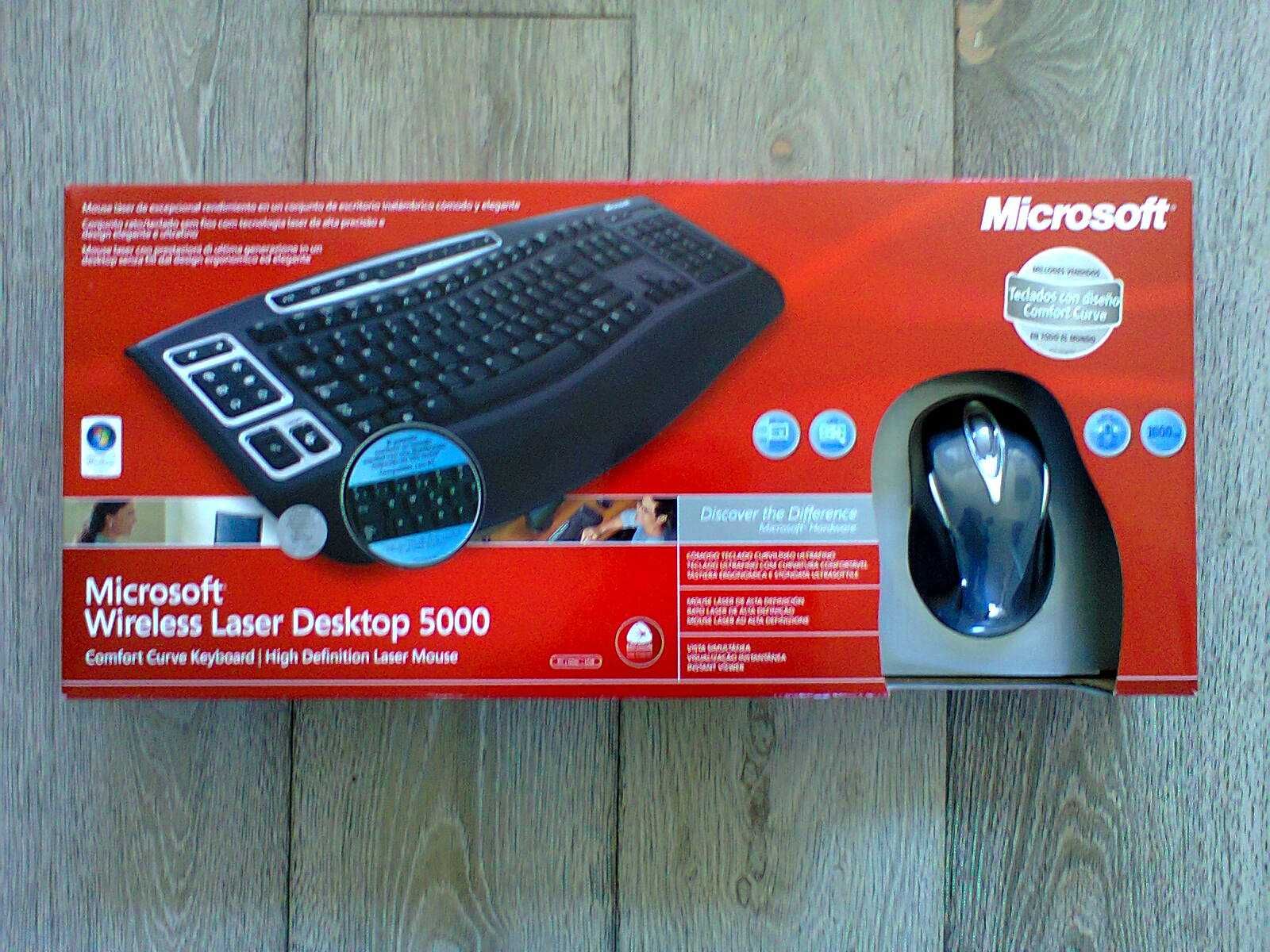 Bezprzewodowa klawiatura Microsoft Laser Desktop 5000 z myszką