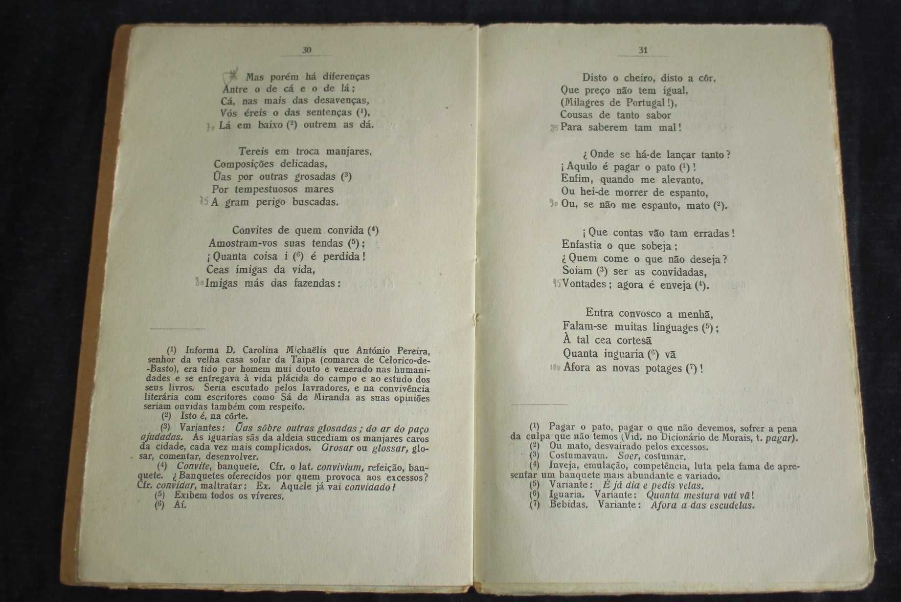 Livro Bernardim Ribeiro Sá de Miranda Camões Ensino Liceal 1939