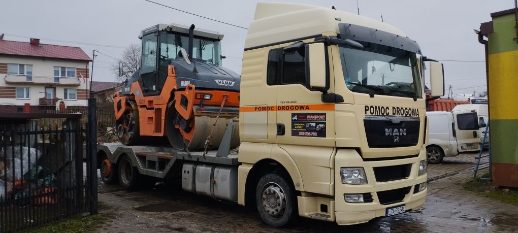 Przewóz ciągników transport laweta niskopodwoziowa pomoc drogowa 16ton