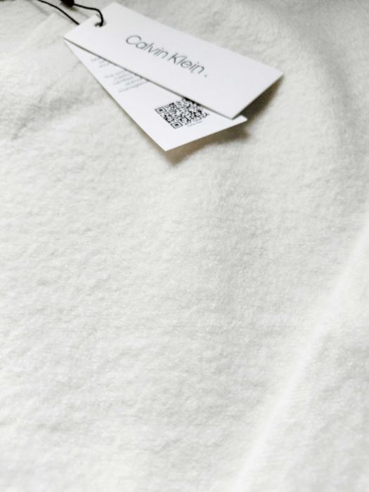 Sweter Calvin Klein, ecru, NOWY z metką, wełniany, 100% wełny