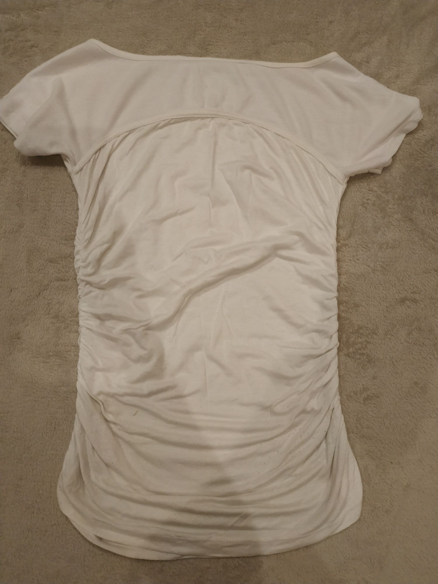 Koszulka z marszczeniem, bluzka krótki rękaw, r. S/XS 34-36