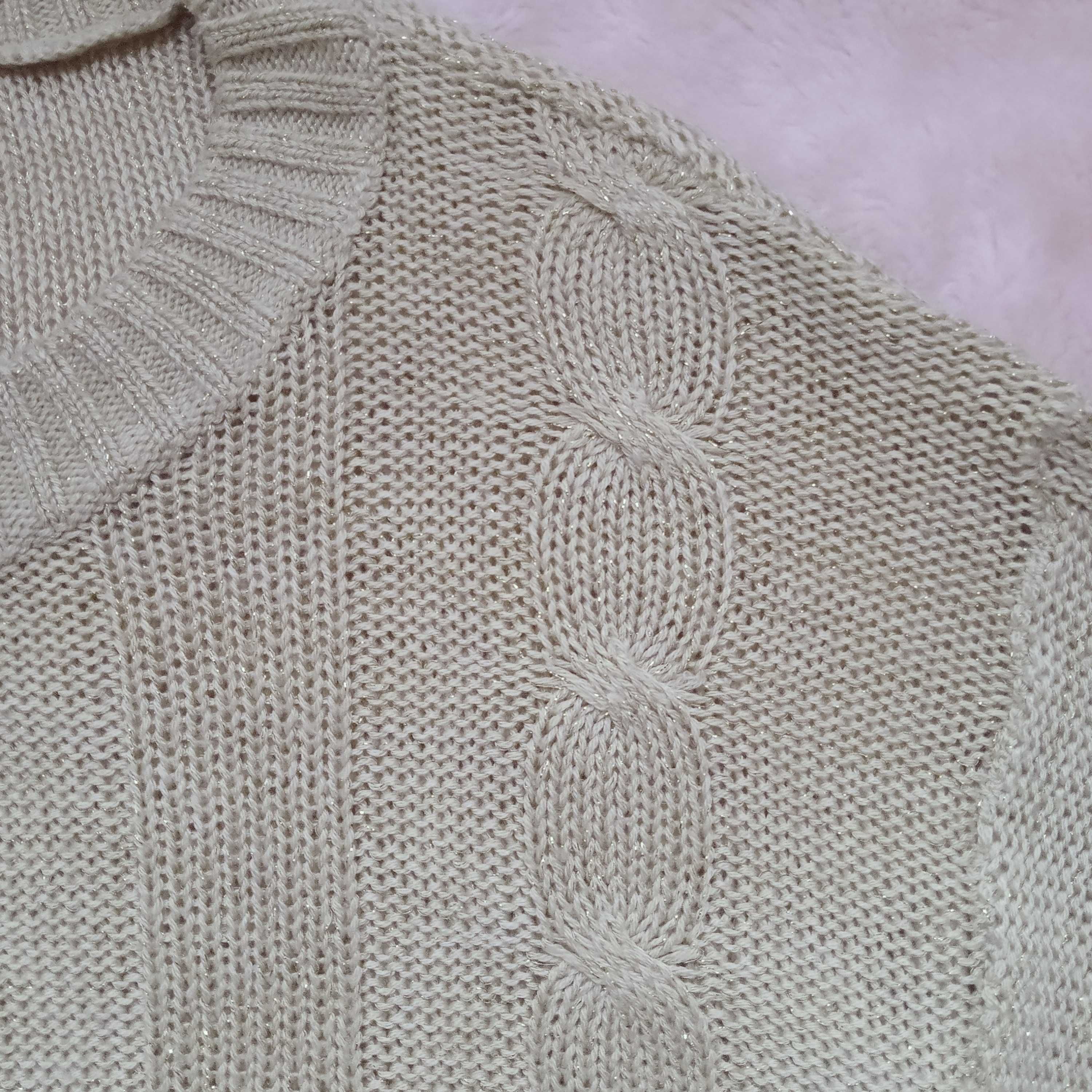 Sweter, sweterek, ze złotą nitką, z angorą Reserved rozmiar S