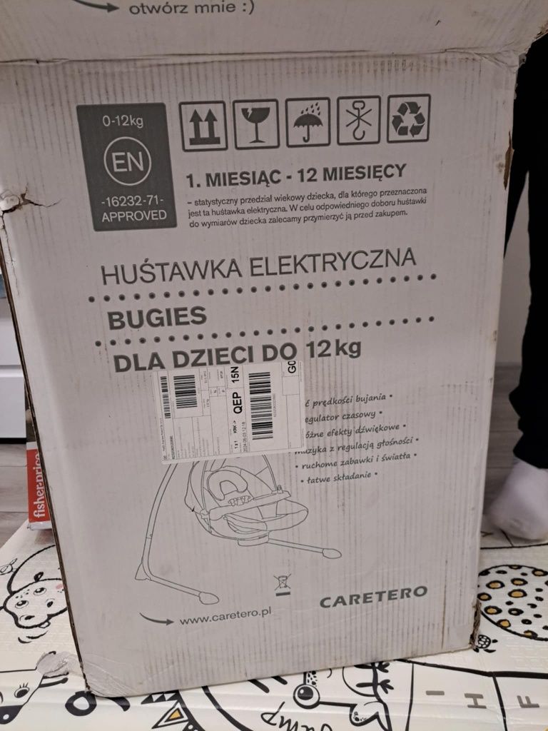 Huśtawka Bugies posiada homologację EN 16232, EN 71