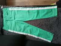 Zielone bawełniane spodnie do kostki