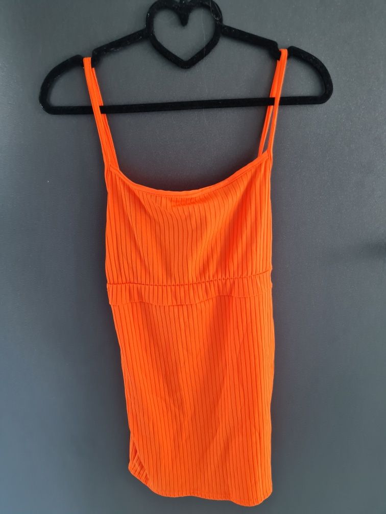 Sukienka Letnia Oranżowy Neonowa S 36 Nowa PrettyLittleThing Lato 2024
