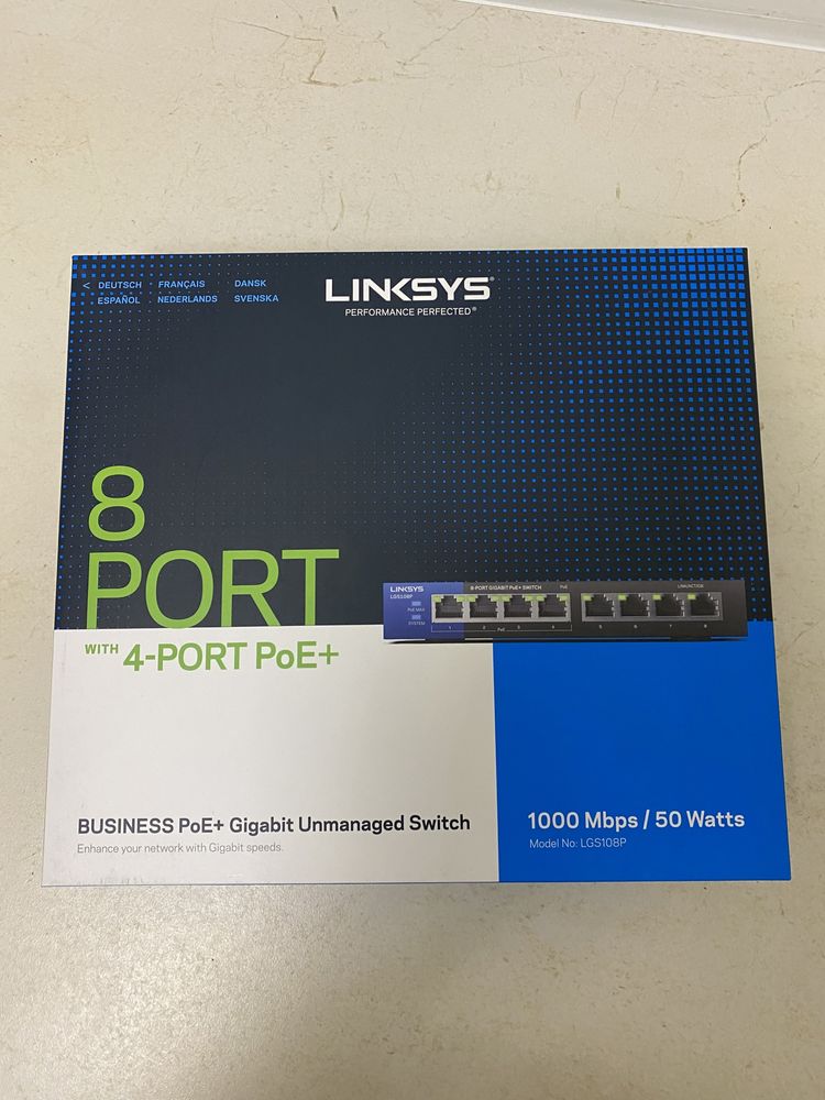 Комутатор Linksys  8 Port with 4-PORT PoE+