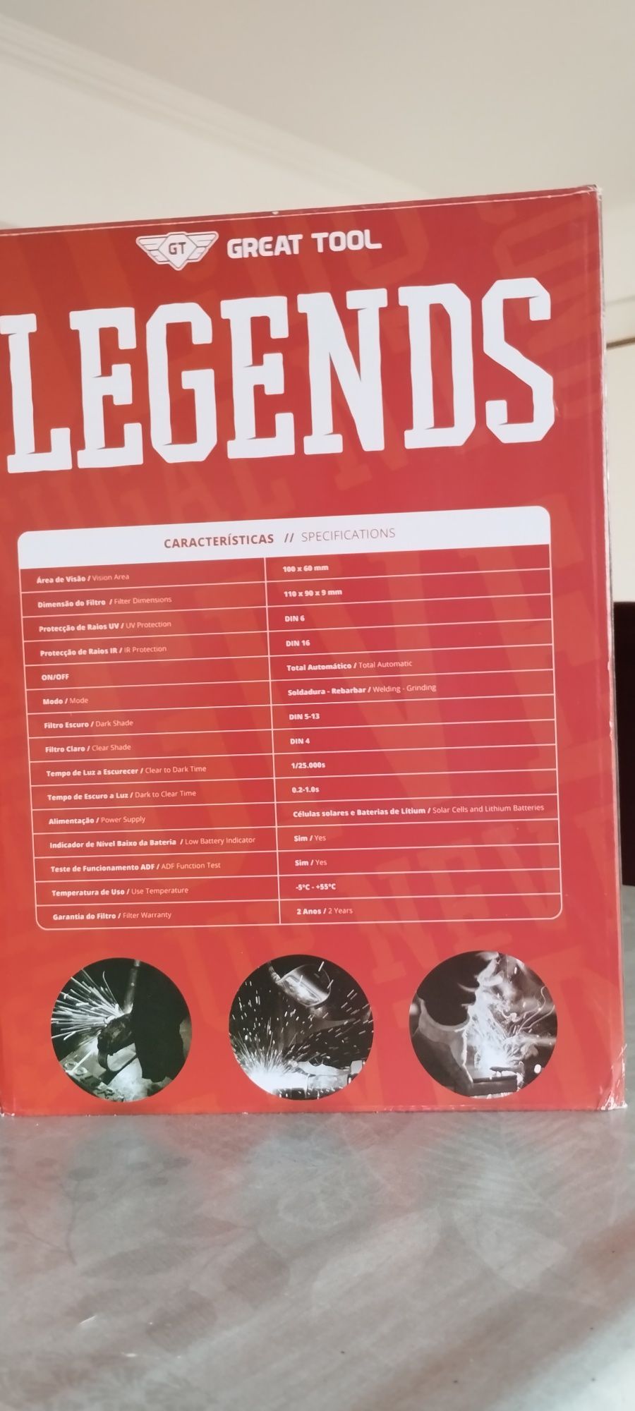 Máscara de soldar profissional, marca LEGENDS