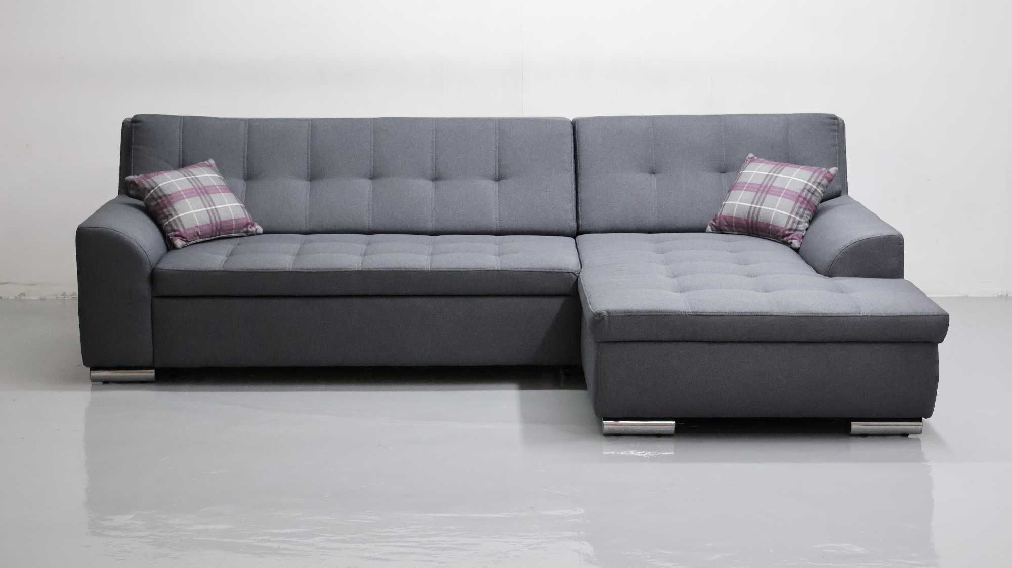 TCX DESIGN NAROŻNIK funkcja spania, rogówka KANAPA tkanina szara