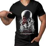Koszulka czarna męska nadruk Streetwear Skull Butterfly