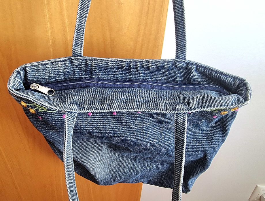 Mala vintage estilo ganga com padrão florido 100% algodão