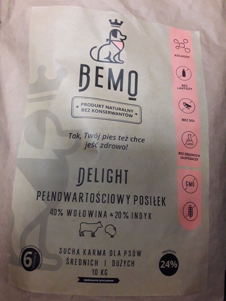 Karma dla psów Bemo Delight 10 kg dla ras średnich i dużych