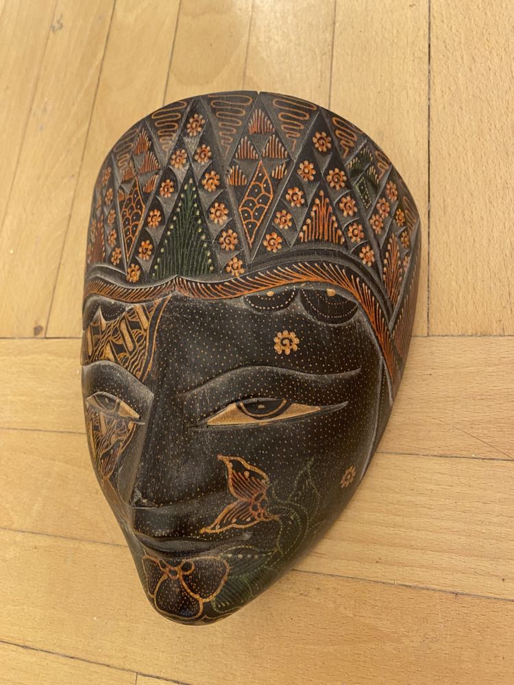 Maska indonezyjska vintage wood batik