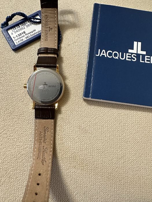 Часи Швейцарія Jacques Lemans  1-1321E шкіра позолота