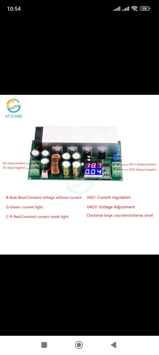 DC-DC понижающий преобразователь напряжения IN=12-80v/OUT=2,5-50v,25A.