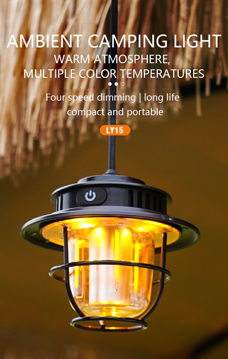 Lampa kempingowa Retro, ładowanie typu C