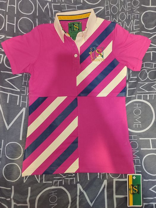 Striped Polo Fuchsia