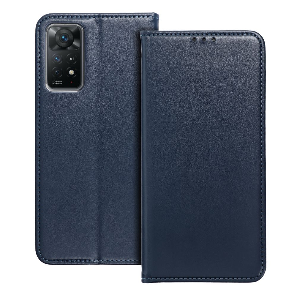 Etui Z Klapką Xiaomi Redmi Note 11 / 11S Granatowy + Szkło 9H