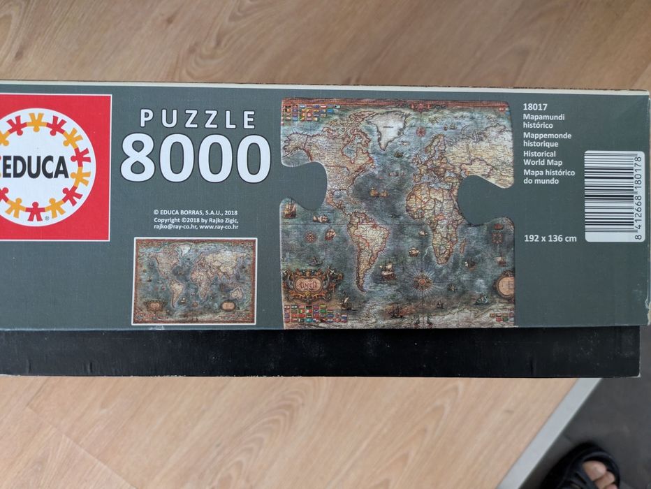 Puzzle Historical world map de 8000 peças Completo