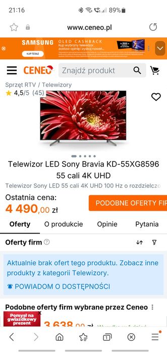 Telewizor Sony 55XG8596
