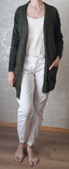 Зелений светр/кардиган мохнастик