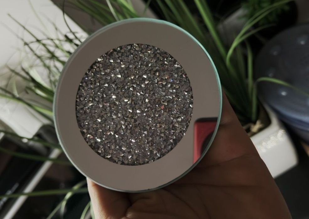 4 sztuki Okrągłe lustrzane podstawki pod kubek szklankę z kryształkami