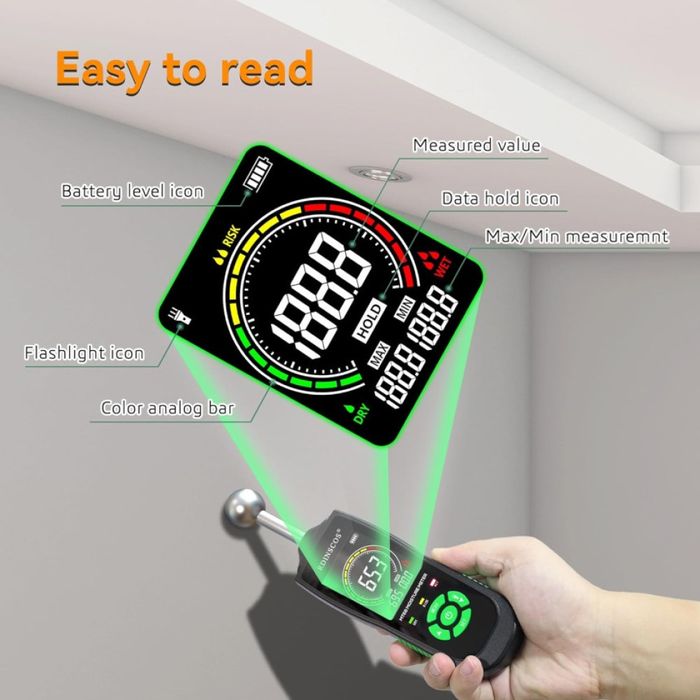 Вологомір RDINSCOS MT18 для гіпсокартону, деревини, паперу, картон