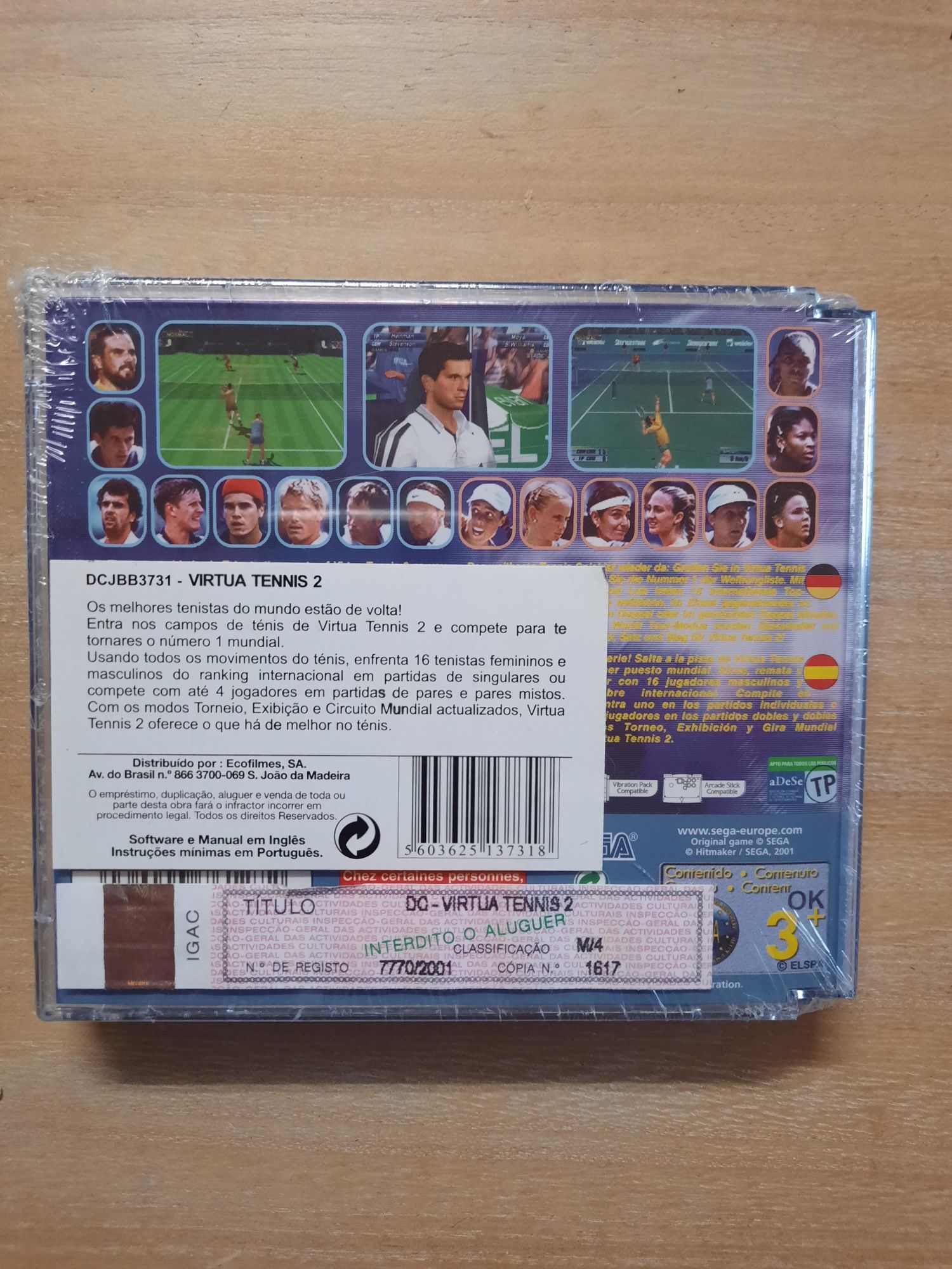 Jogo SELADO para Sega Dreamcast - Virtua Tennis 2