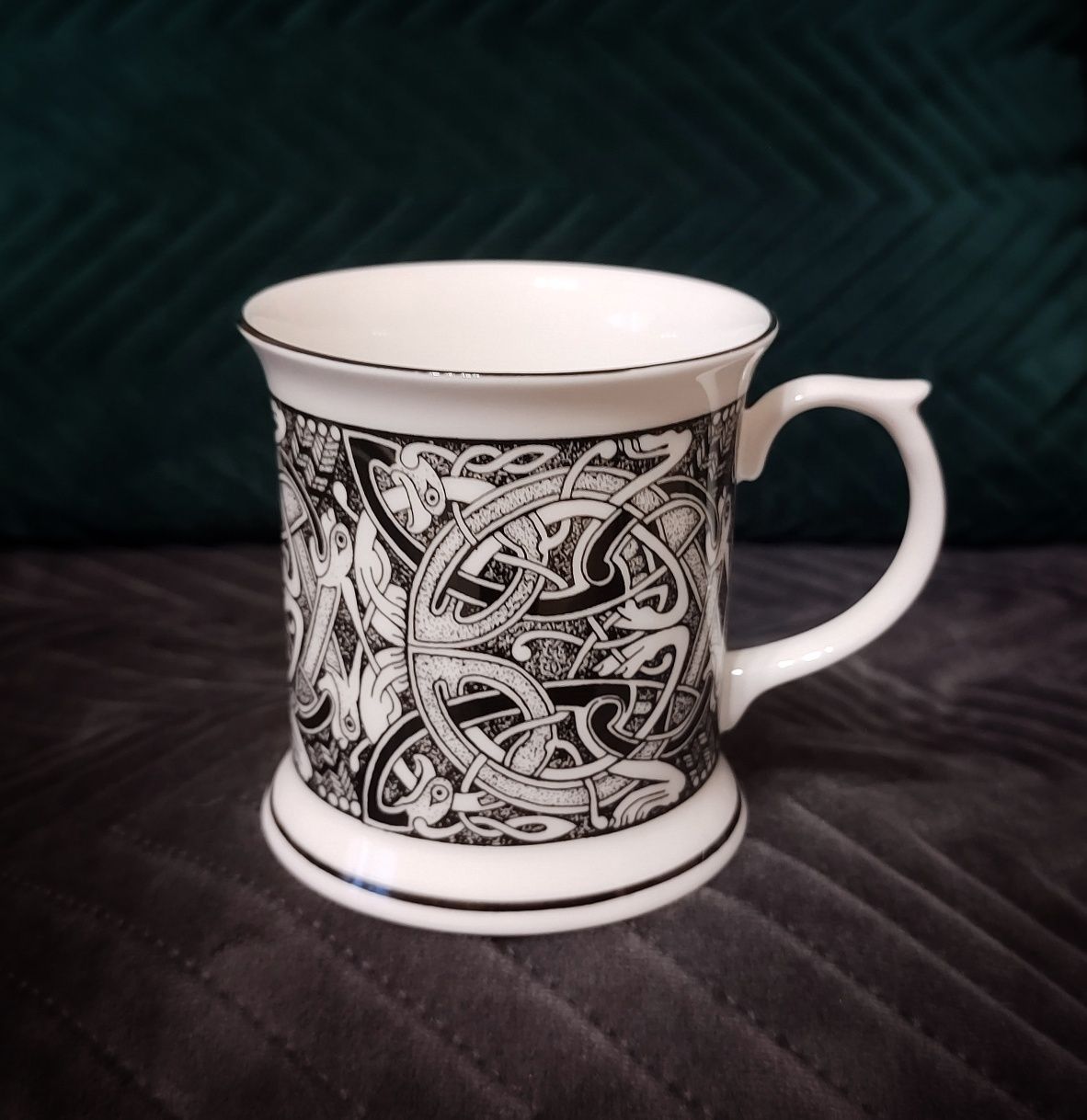 Piękny porcelanowy kubek z celtyckim wzorem / Celtic / Wiking