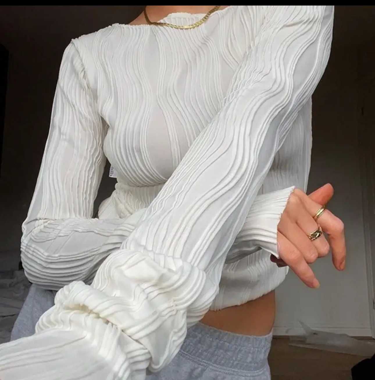 Блуза біла кофта лонгслів в рубчик zara лонгслив y2k