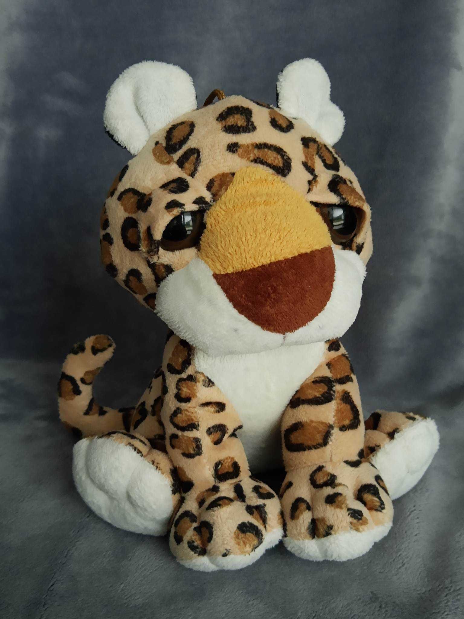 Maskotka pluszowy lew gepard z dużymi oczami kot 21cm śliczny pluszak