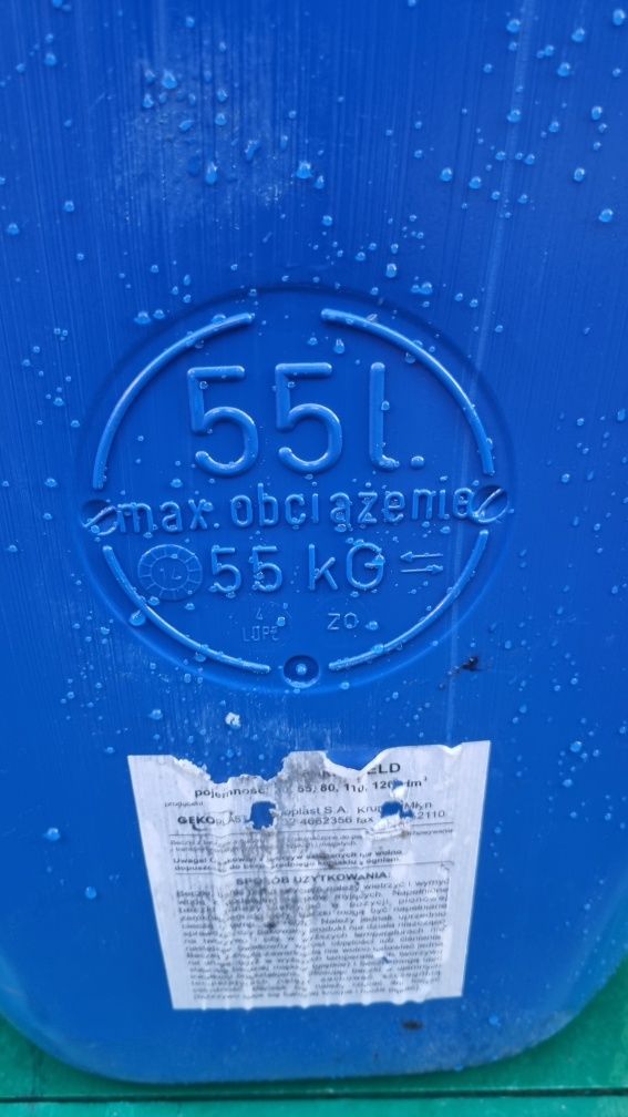 Beczka pojemnik plastikowy 55l używany