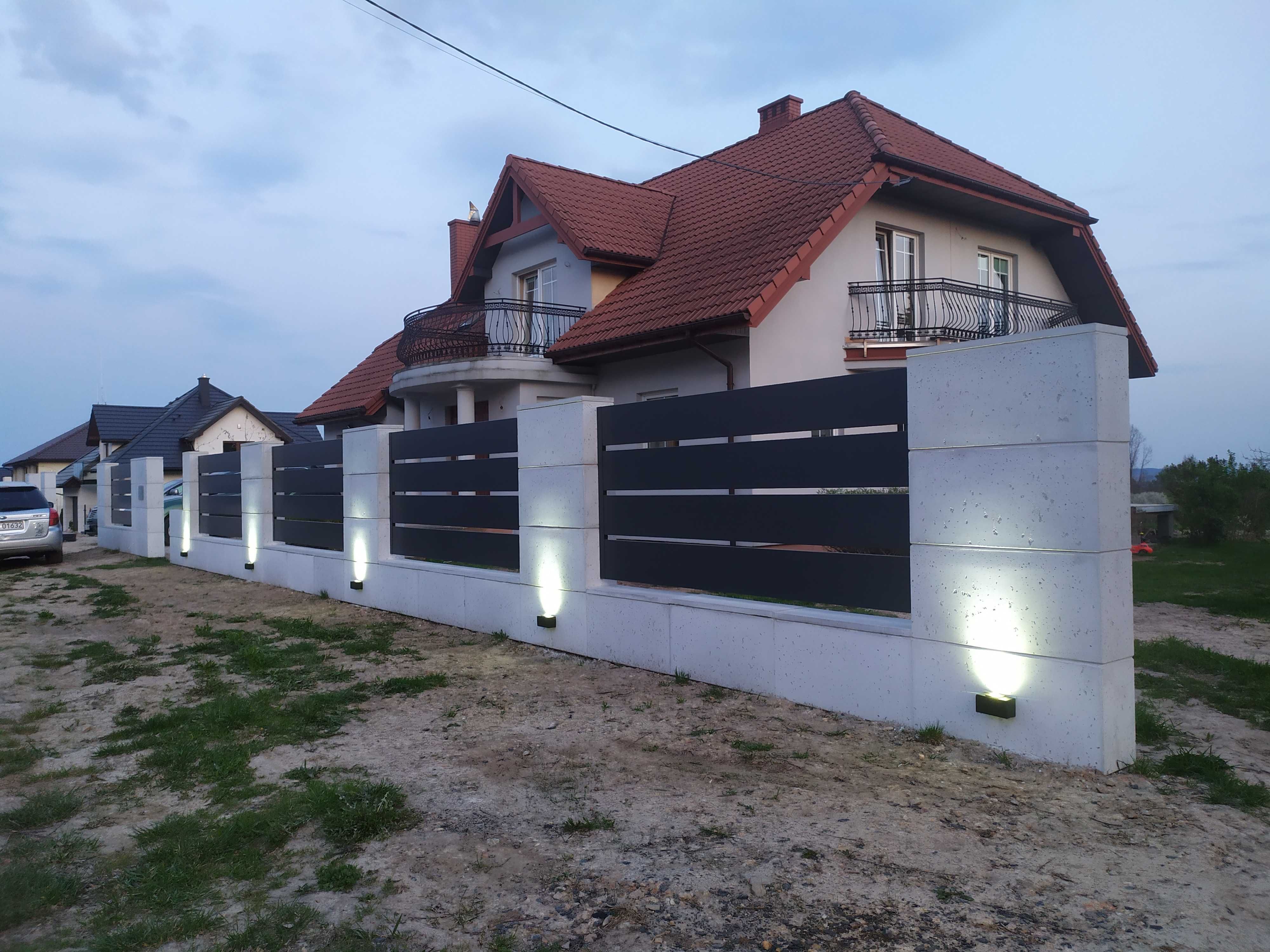 Bloczki ogrodzeniowe 40x25x40 Beton architektoniczny