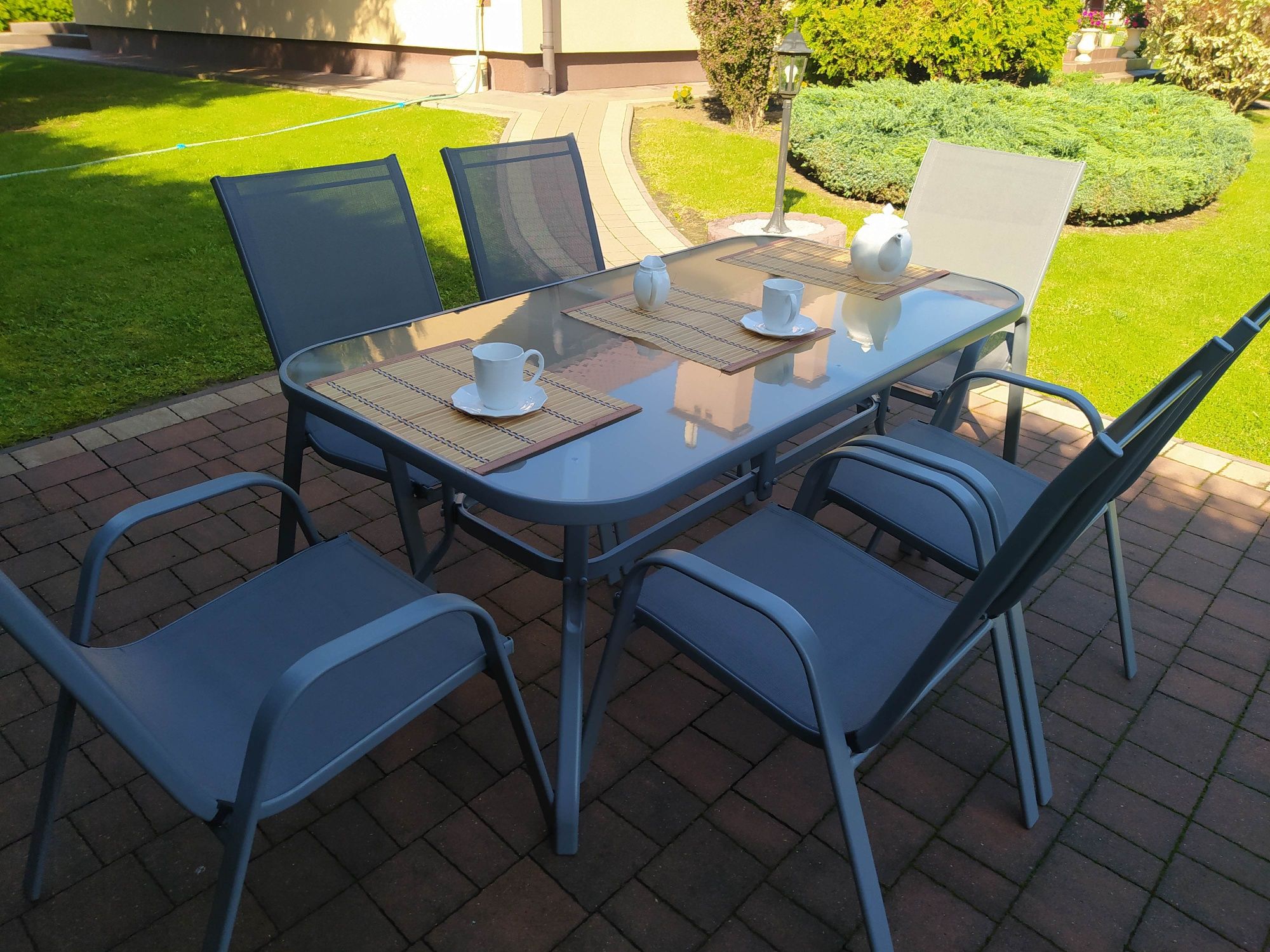 NOWE Zestaw mebli ogrodowych : Duży stół i 6 krzeseł
