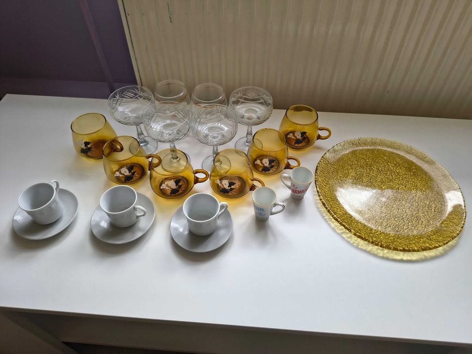 Zestaw kieliszków szkło stare używane