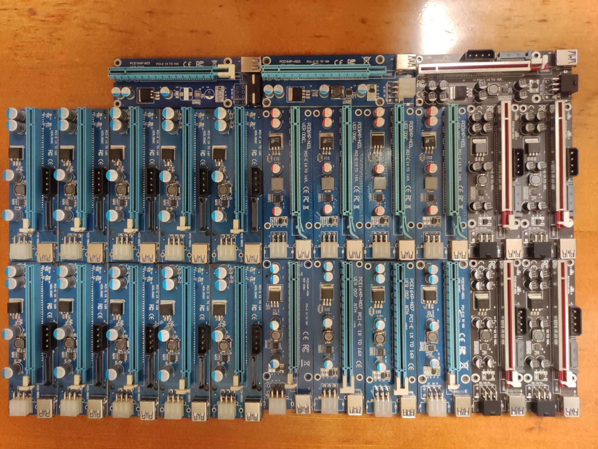 Riser Райзер PCI-E 1X to 16X, 6pin, molex, sata, подовжувач відеокарти