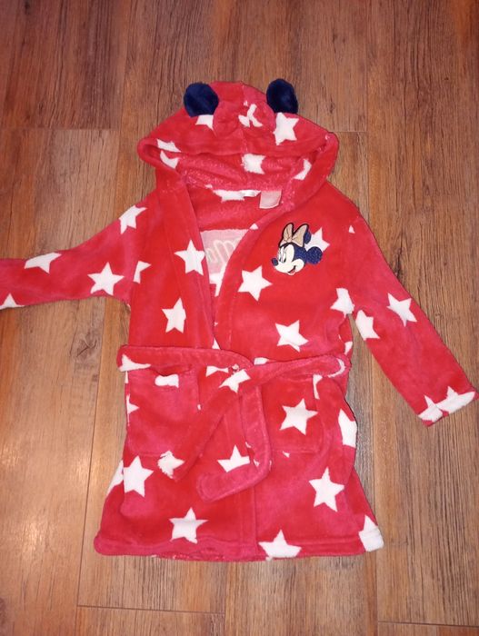 Ciepły miękki szlafrok dziewczęcy Disney rozmiar 92/98 cm