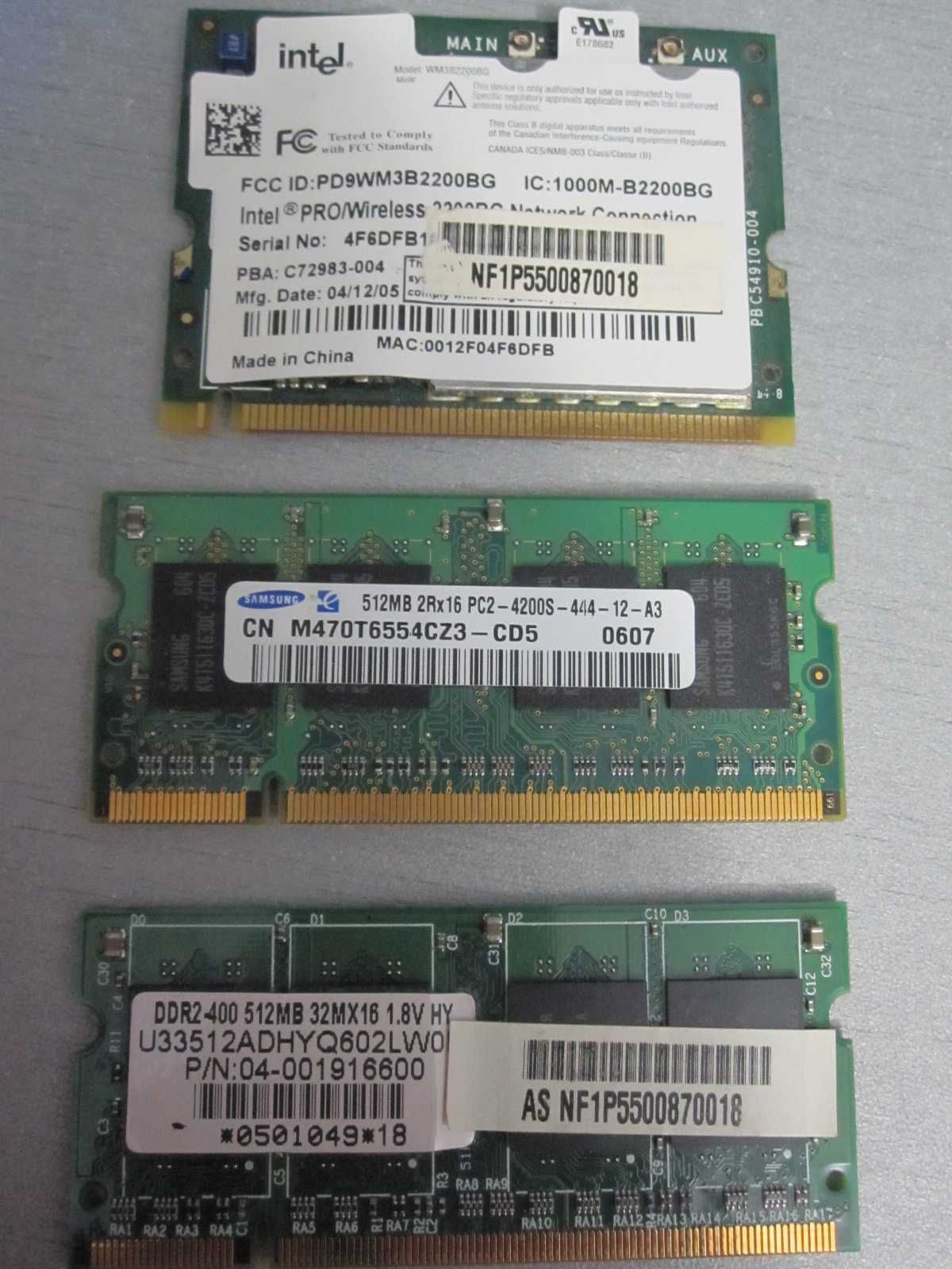 Оперативная память ноутбука DDR2 400  512mb.