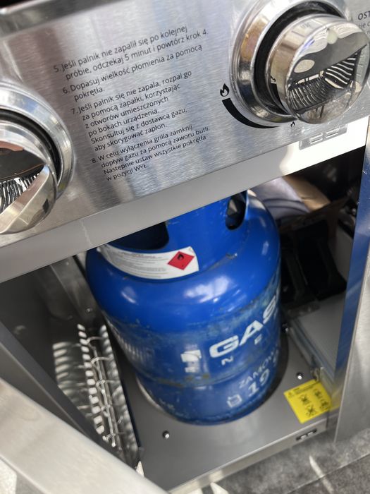 Gril Gazowy YOER 100% stal nierdzewna, STALOWE rusztu, miejsc na butle