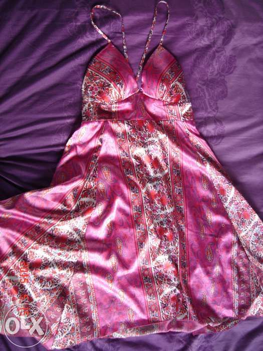 Sukienka S 8 36 Atmosphere New Look, satyna asymetryczna jak nowa